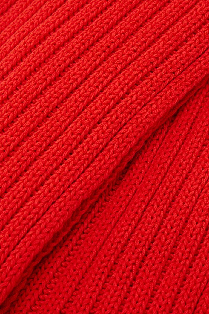 Écharpe tube en maille côtelée, 100 % coton, ORANGE RED, detail image number 1