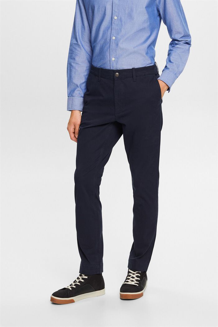 Pantalon chino slim en twill de coton, NAVY, detail image number 0