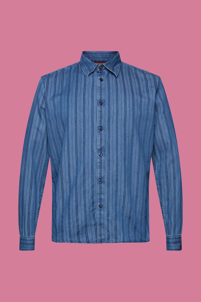 Chemise en jean de coupe Slim Fit à rayures, NAVY/BLUE, detail image number 5