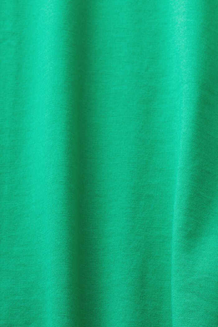 T-shirt met logoborduursel van pimakatoen, GREEN, detail image number 5