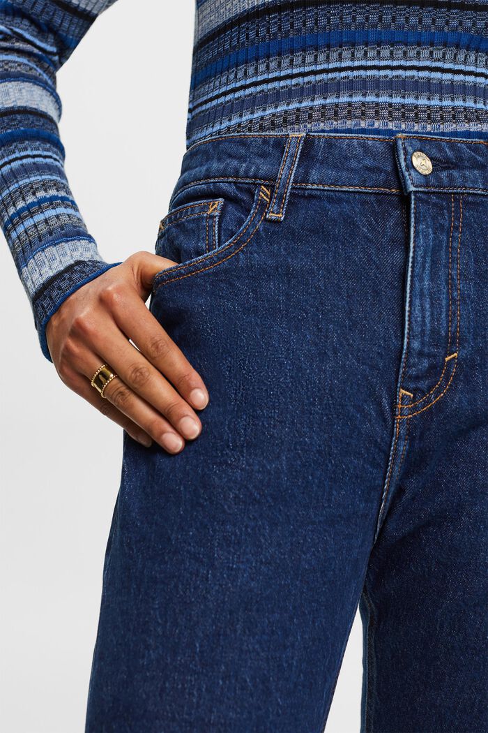 Retro-jeans met hoge taille en slanke pijpen, BLUE MEDIUM WASHED, detail image number 1
