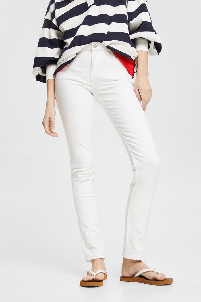 Smalle jeans met stretch, WHITE, detail image number 0