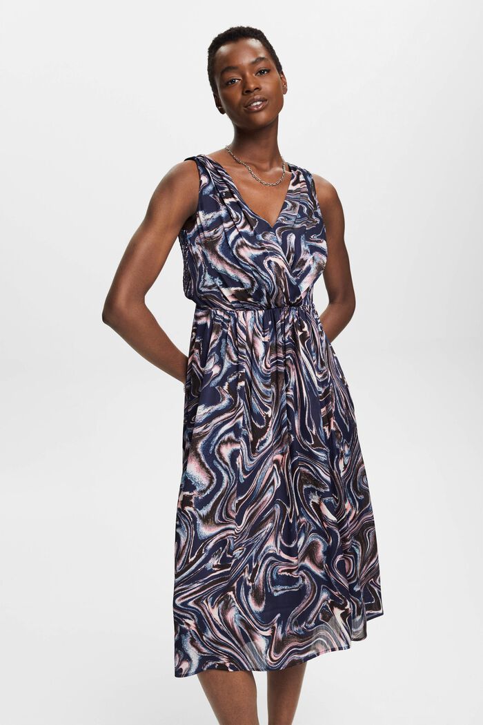 Midi-jurk met print all-over, NAVY, detail image number 0