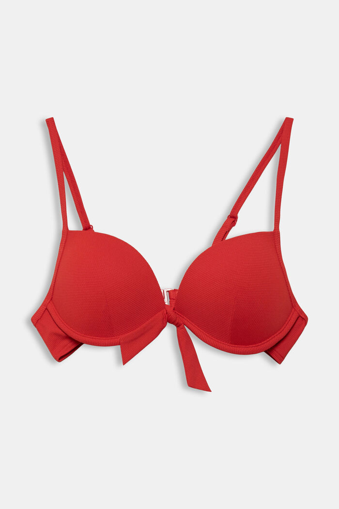 Gerecycled: beugelbikini met structuur, RED, detail image number 1