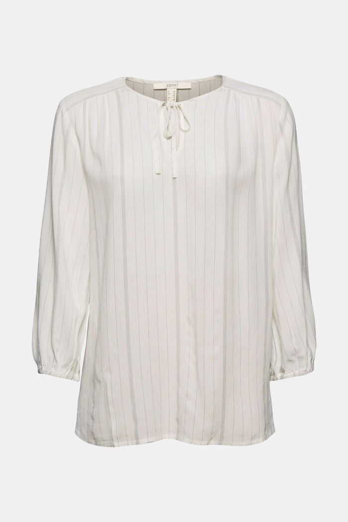 Gestreepte blouse in tuniekstijl, OFF WHITE, overview