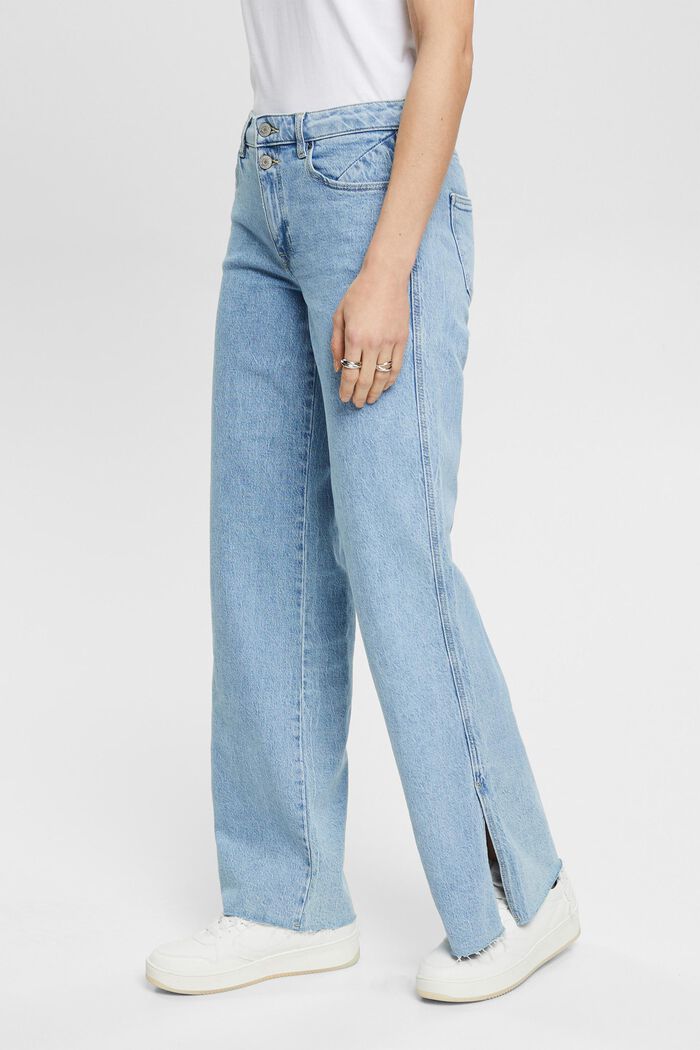 Wide leg jeans van organic cotton, BLUE LIGHT WASHED, detail image number 0