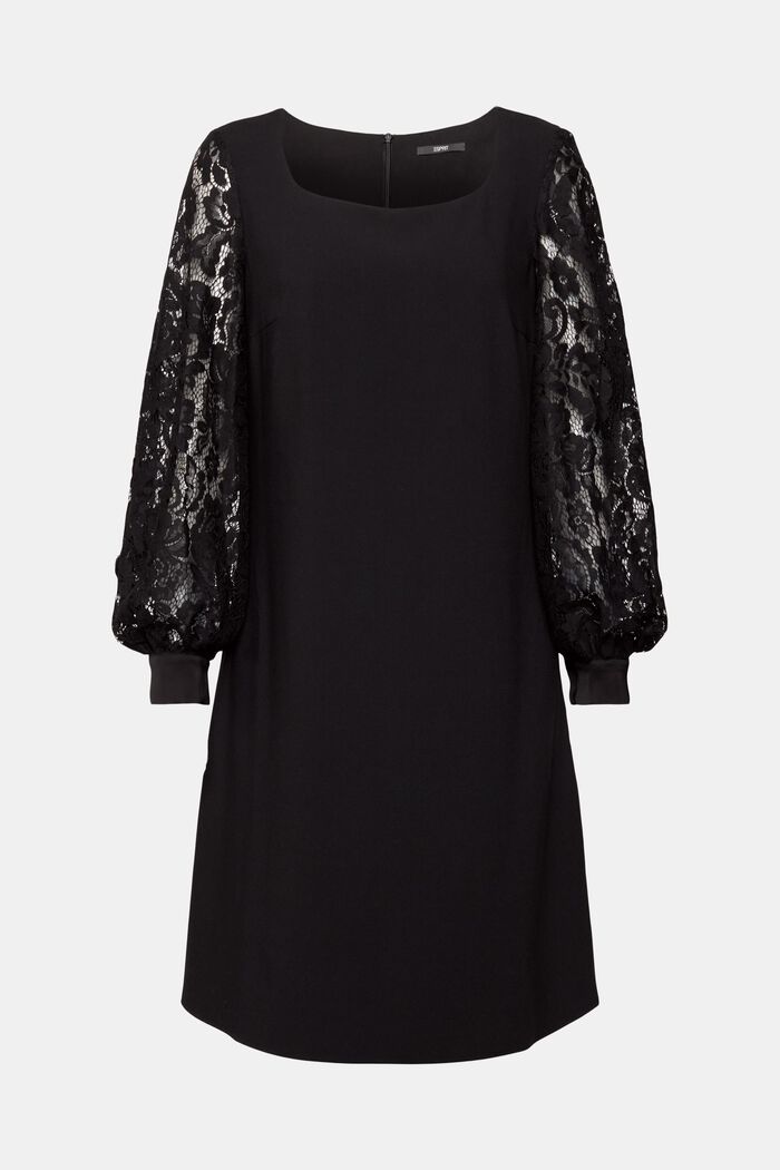 Mini-jurk met kanten mouwen, BLACK, detail image number 6