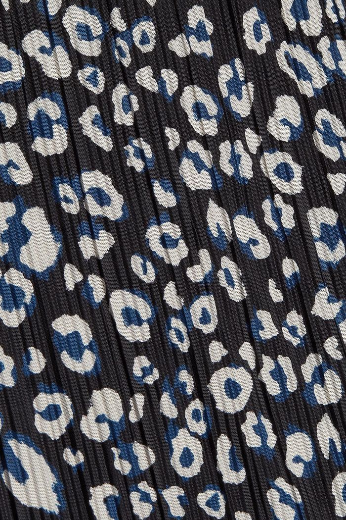 Haut plissé à imprimé léopard, BLACK, detail image number 4