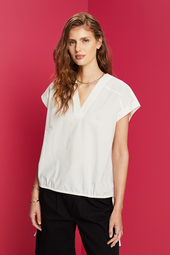 Mouwloze blouse, 100% katoen, OFF WHITE, detail image number 0