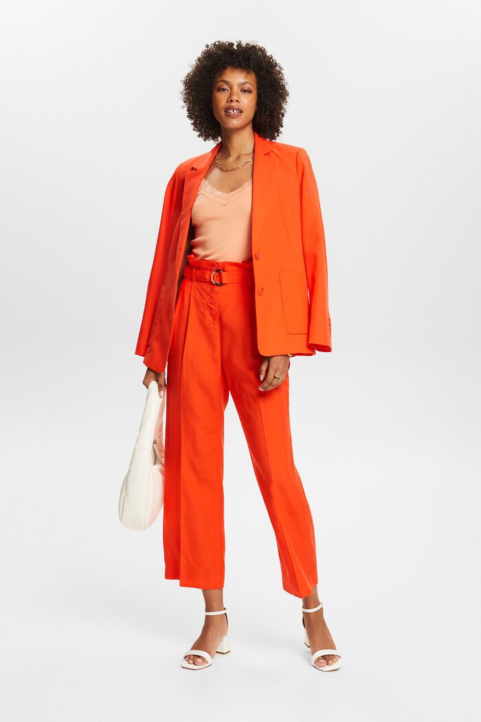 Cropped culotte met hoge taille voor mix & match, BRIGHT ORANGE, detail image number 5