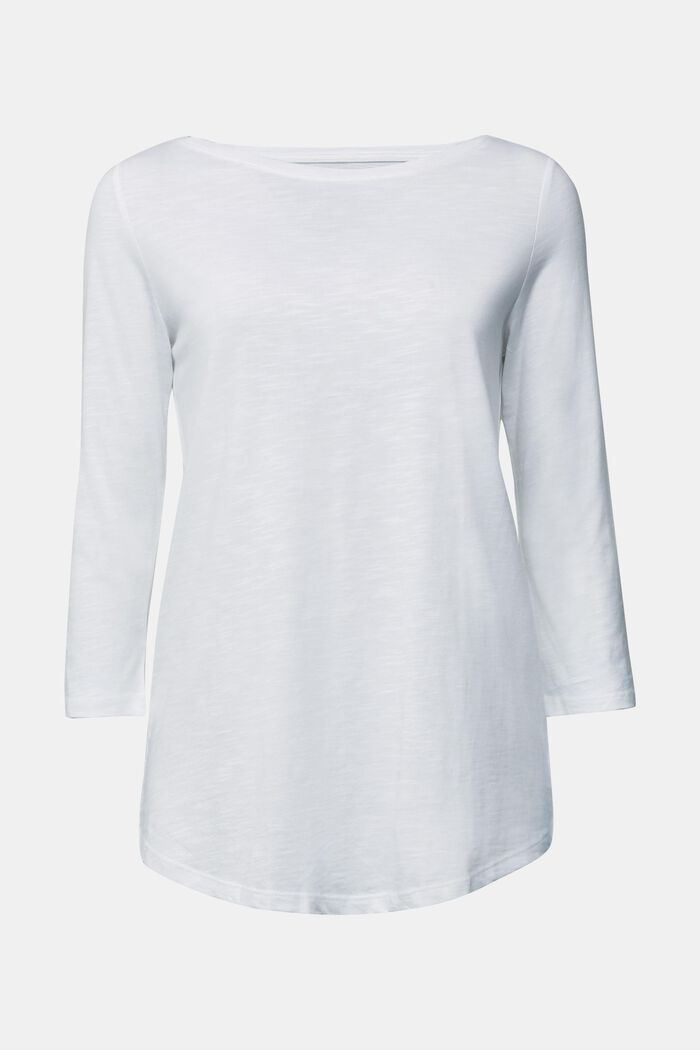 Jersey shirt met biologisch katoen, WHITE, detail image number 0