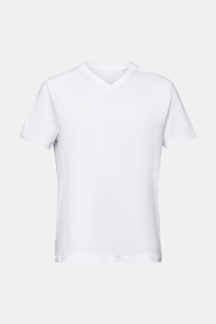 T-shirt met V-hals van organic cotton, WHITE, detail image number 6
