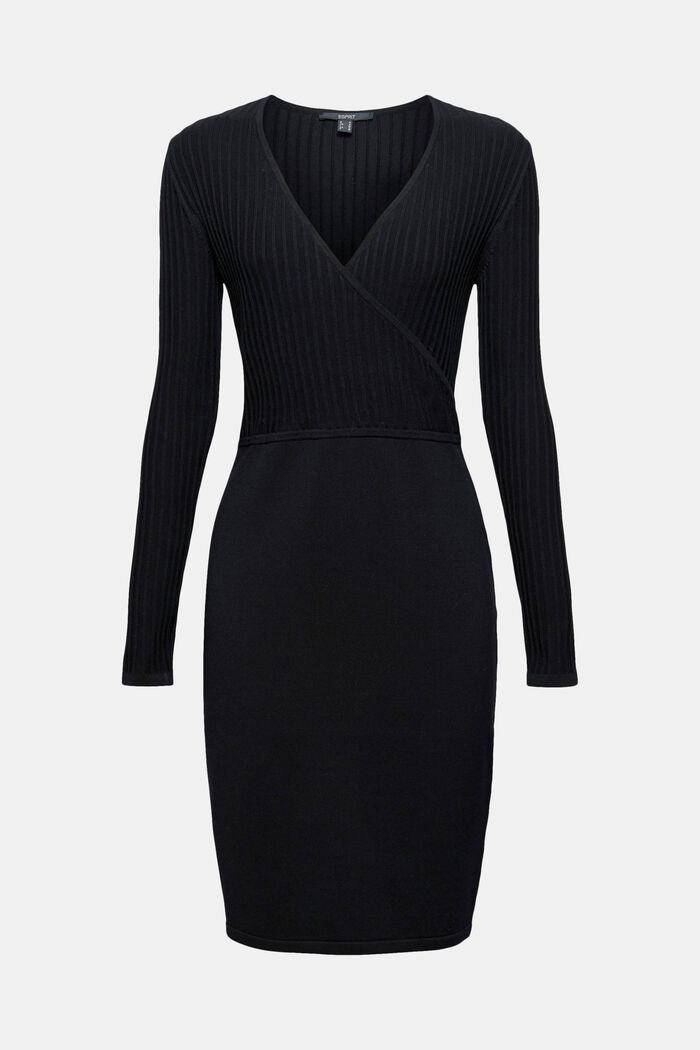 Gebreide jurk met LENZING™ ECOVERO™, BLACK, detail image number 2