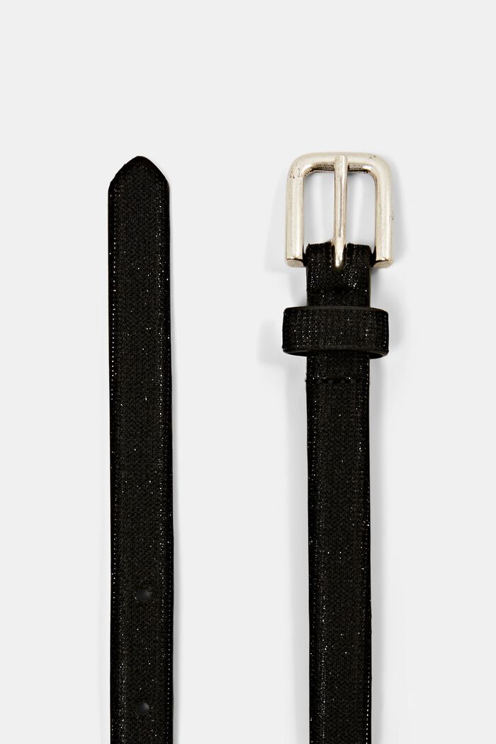 Fine ceinture scintillante à trous, BLACK, detail image number 1