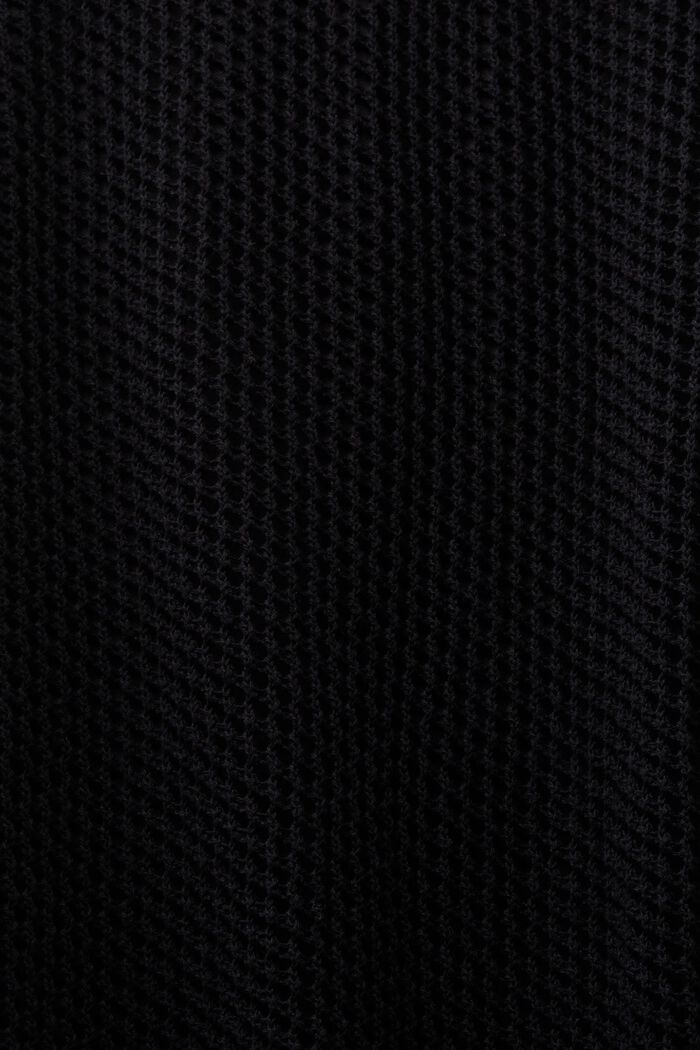 Mesh trui met boothals en logo, BLACK, detail image number 5