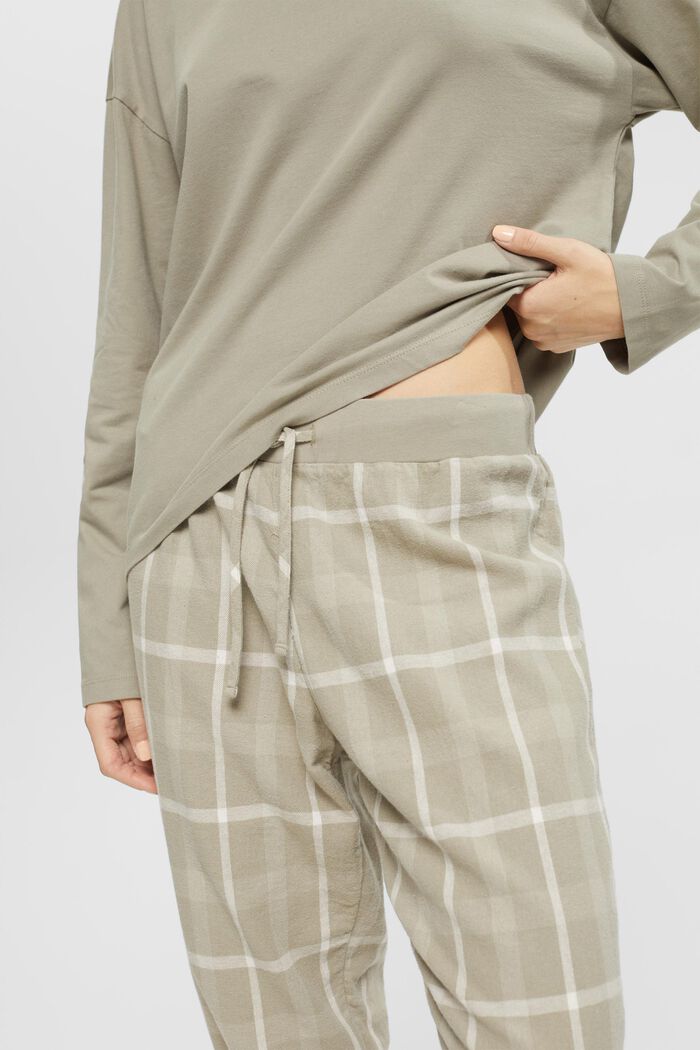 Ensemble de pyjama avec pantalon en flanelle à carreaux, LIGHT KHAKI, detail image number 0