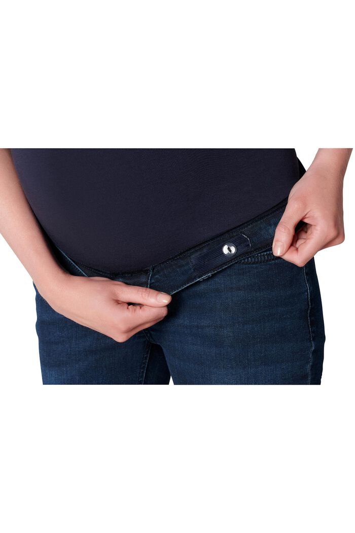 Skinny fit jeans met band over de buik, NEW DARKWASH, detail image number 2