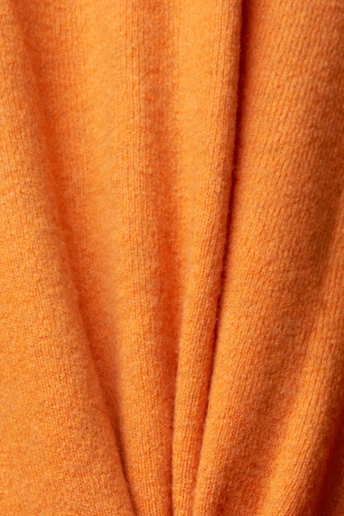 Pull à encolure en V en laine mélangée, GOLDEN ORANGE, detail image number 1