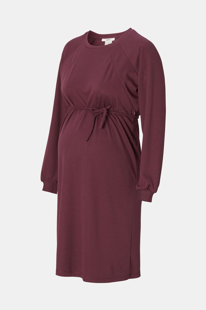 Jersey jurk met voedingsfunctie, PLUM BROWN, detail image number 2