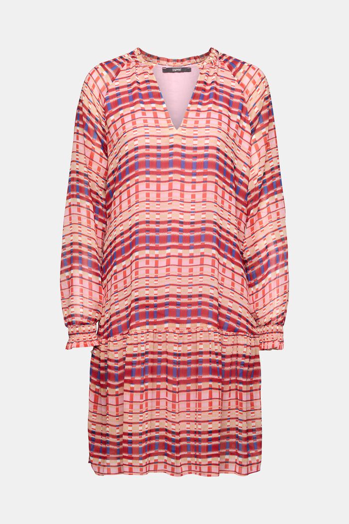 Chiffon midi-jurk met patroon, PINK FUCHSIA, detail image number 6