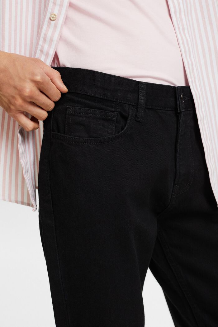 Jeans met rechte pijpen van duurzaam katoen, BLACK DARK WASHED, detail image number 3