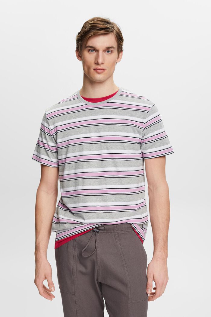 T-shirt à rayures en coton durable, LILAC, detail image number 0