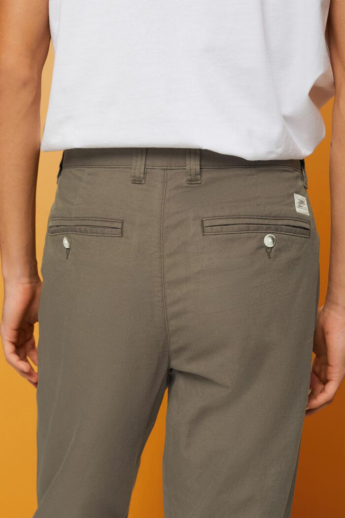 Pantalon en mélange de coton et de lin, DUSTY GREEN, detail image number 5