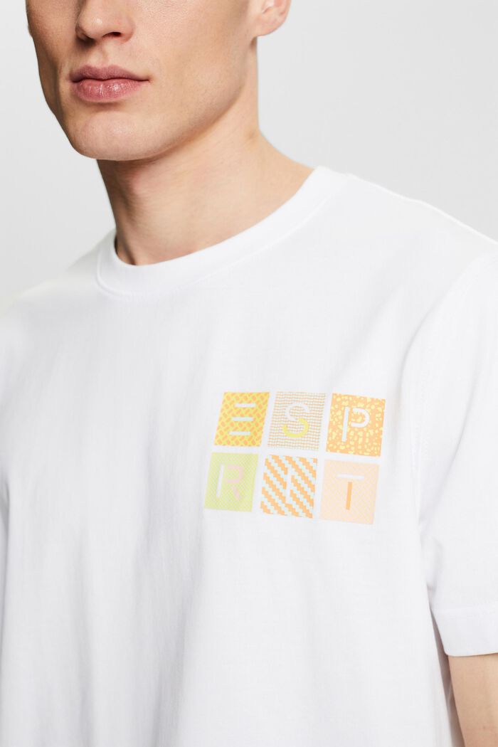T-shirt van katoen-jersey met logo, WHITE, detail image number 3