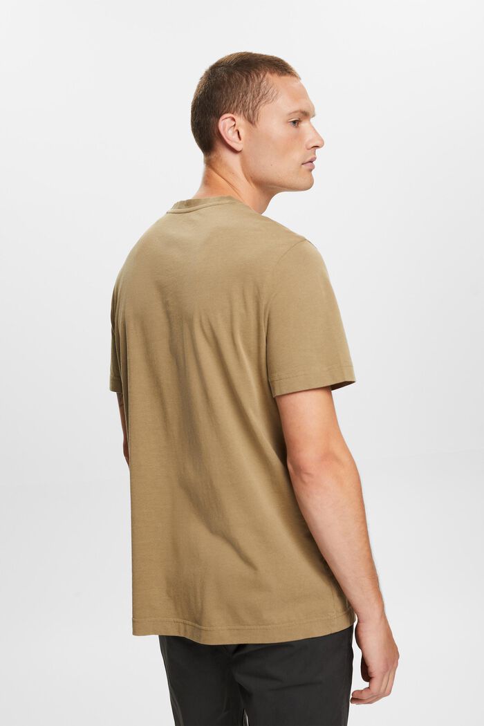 T-shirt en jersey à encolure ronde, 100 % coton, KHAKI GREEN, detail image number 3