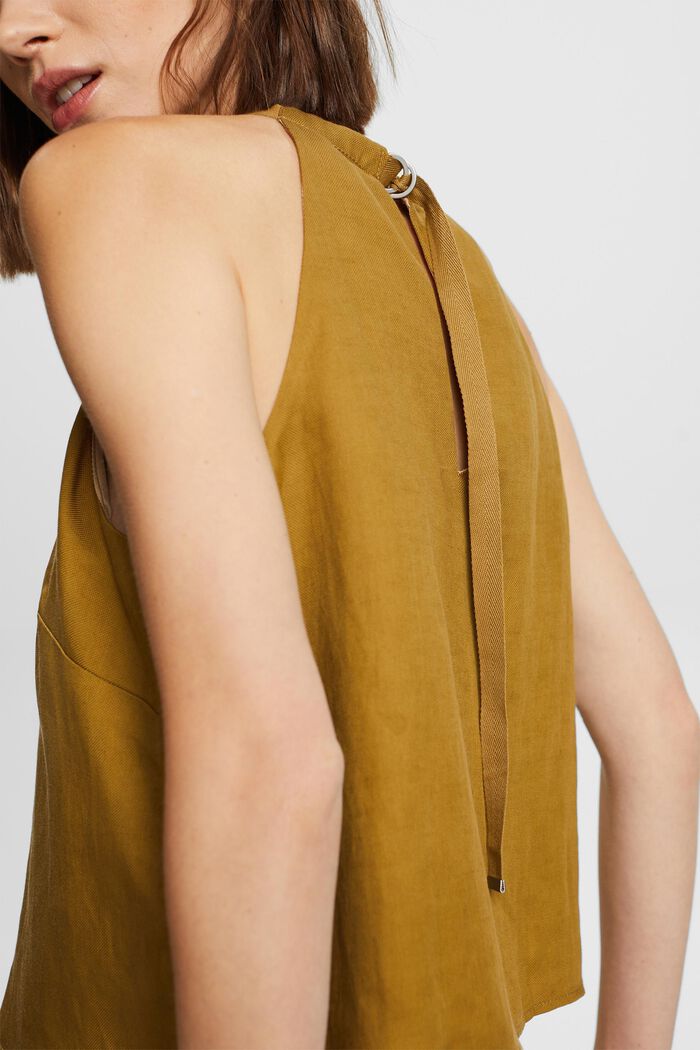 Camisole top, linnenmix, TOFFEE, detail image number 2
