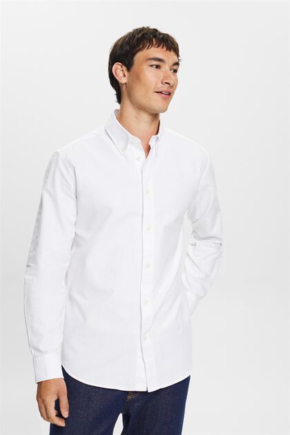 Buttondown-overhemd van katoen-popeline