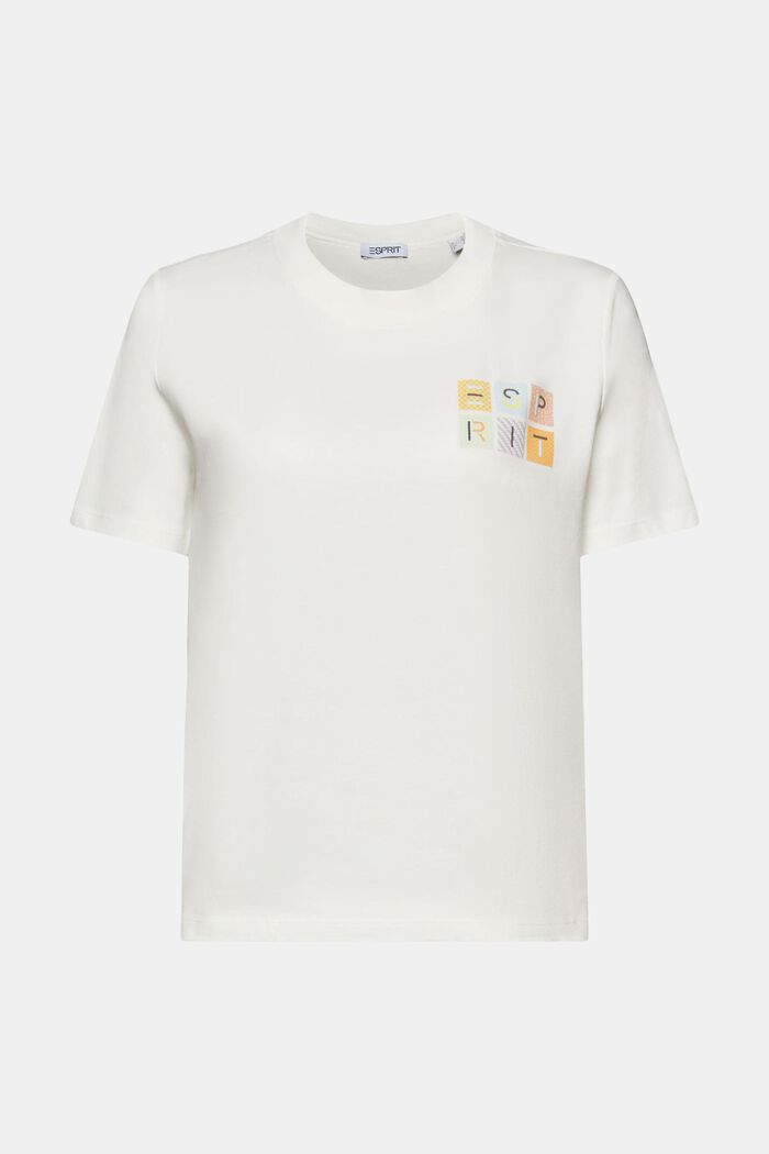 Jersey T-shirt met logo, OFF WHITE, detail image number 6