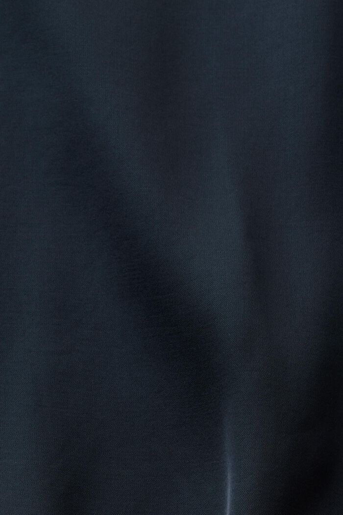 Satijnen blouse met reverskraag, LENZING™ ECOVERO™, PETROL BLUE, detail image number 4