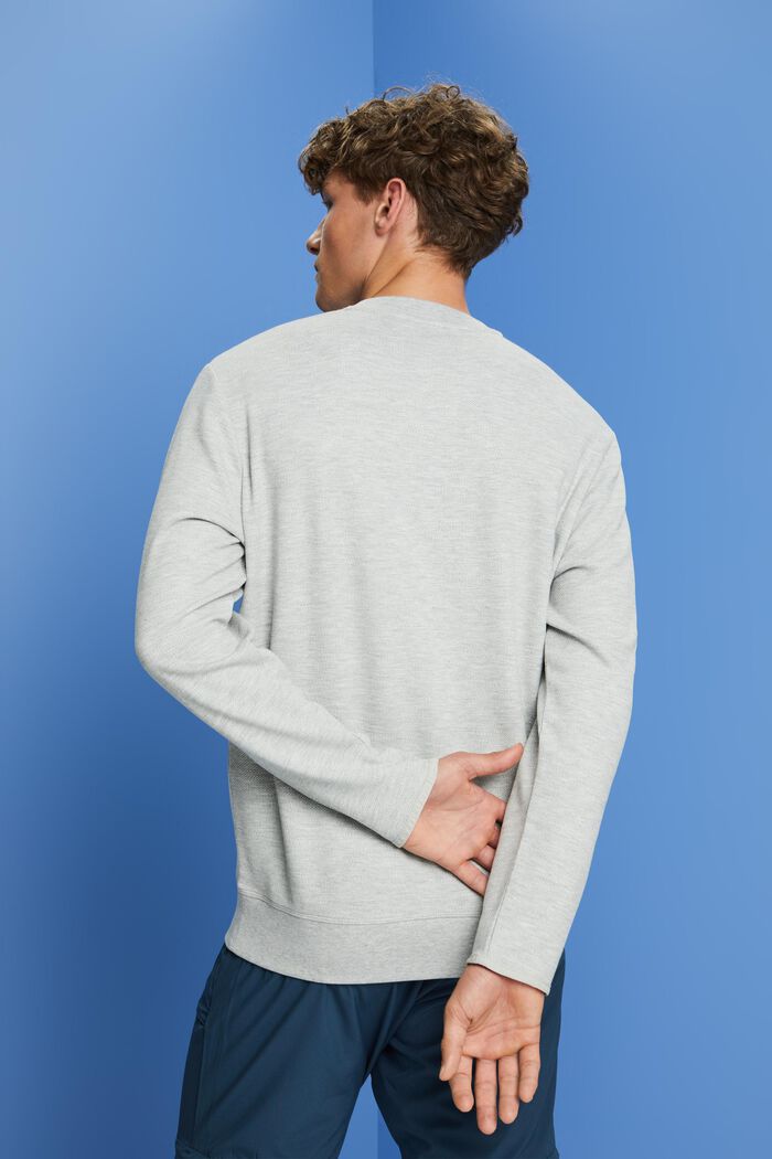Fleece sweatshirt met mesh logo, LIGHT GREY, detail image number 3