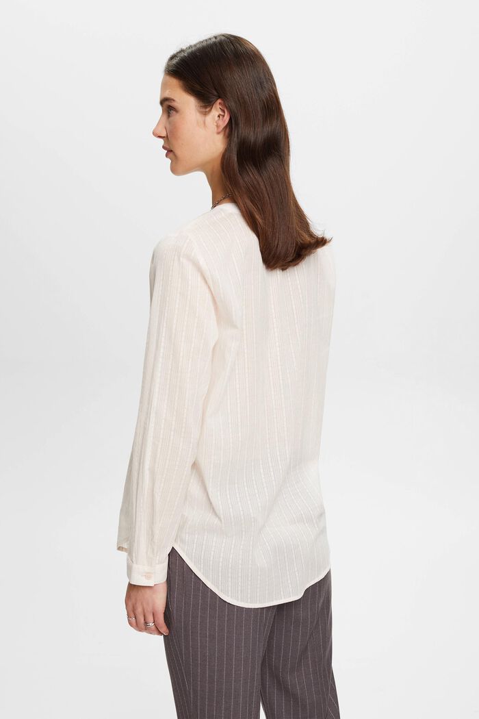 Katoenen blouse met V-hals, PASTEL PINK, detail image number 3