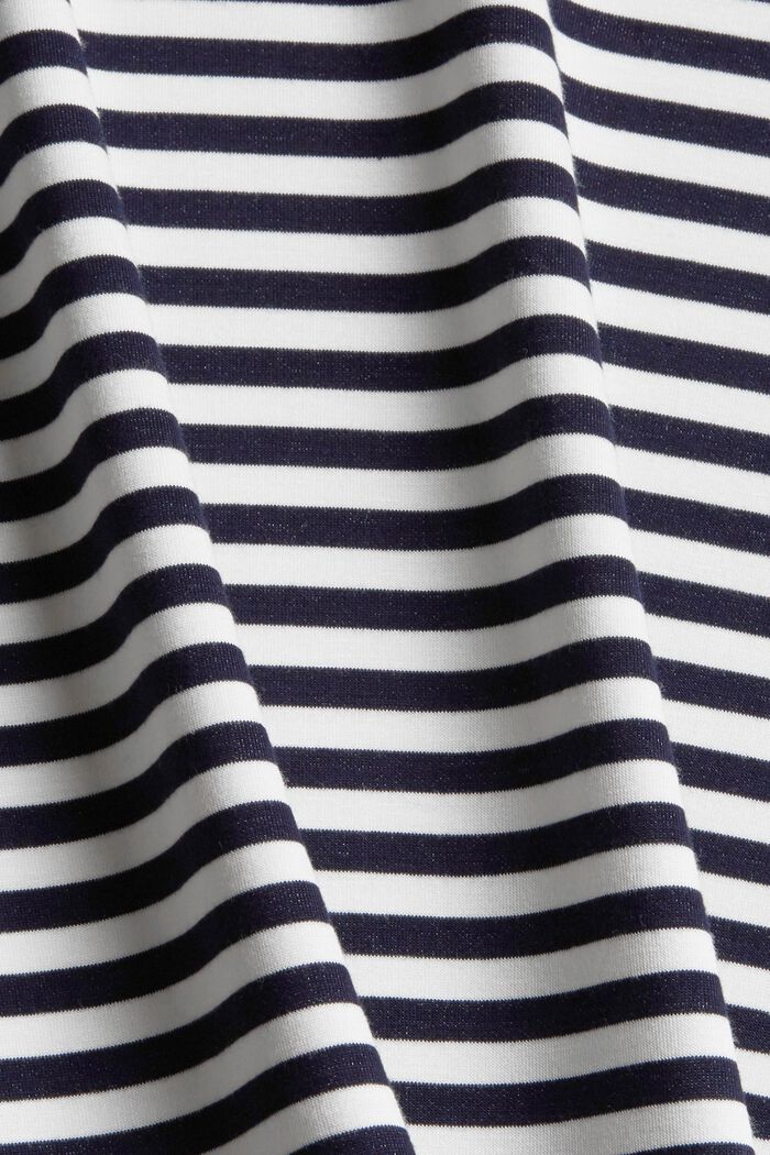 T-shirt rayé à manches longues et base asymétrique, NAVY, detail image number 1
