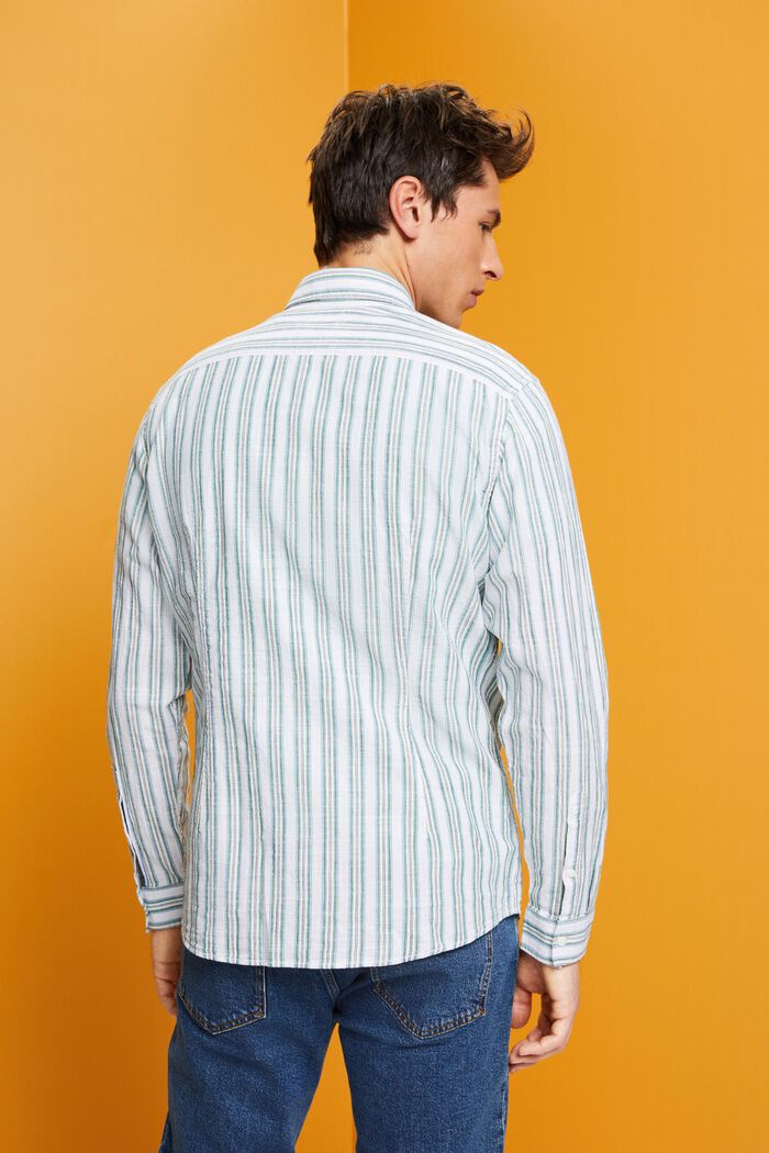 Chemise en coton à rayures, WHITE, detail image number 3