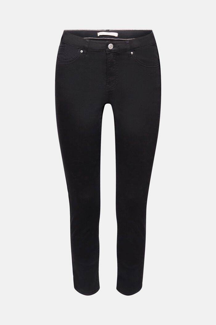 Pantalon stretch à taille mi-haute et jambes raccourcies, BLACK, detail image number 8