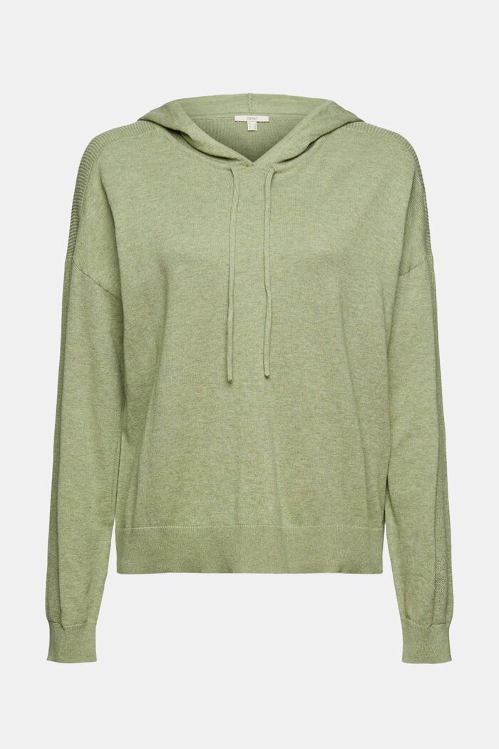 Trui met hoodie, 100% katoen, LIGHT KHAKI, detail image number 2