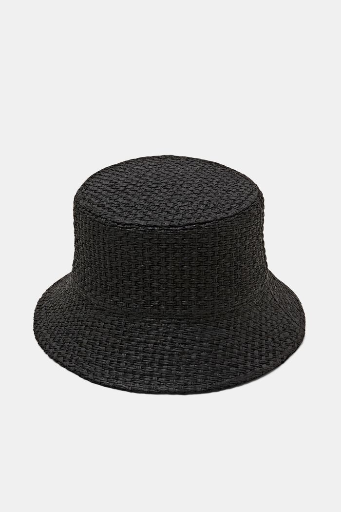 Geweven bucket hat, BLACK, detail image number 0