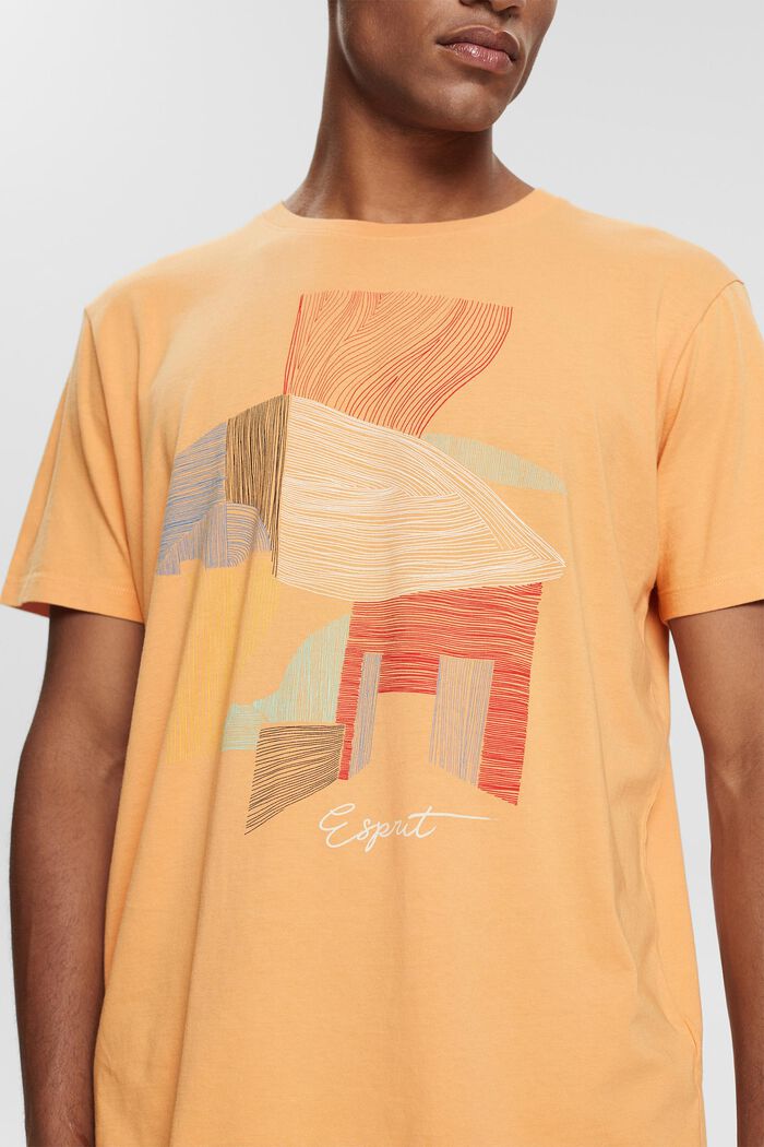 Jersey T-shirt met print op de voorkant, PEACH, detail image number 0