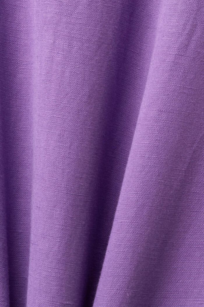 Mini robe-chemise en lin mélangé, PURPLE, detail image number 5