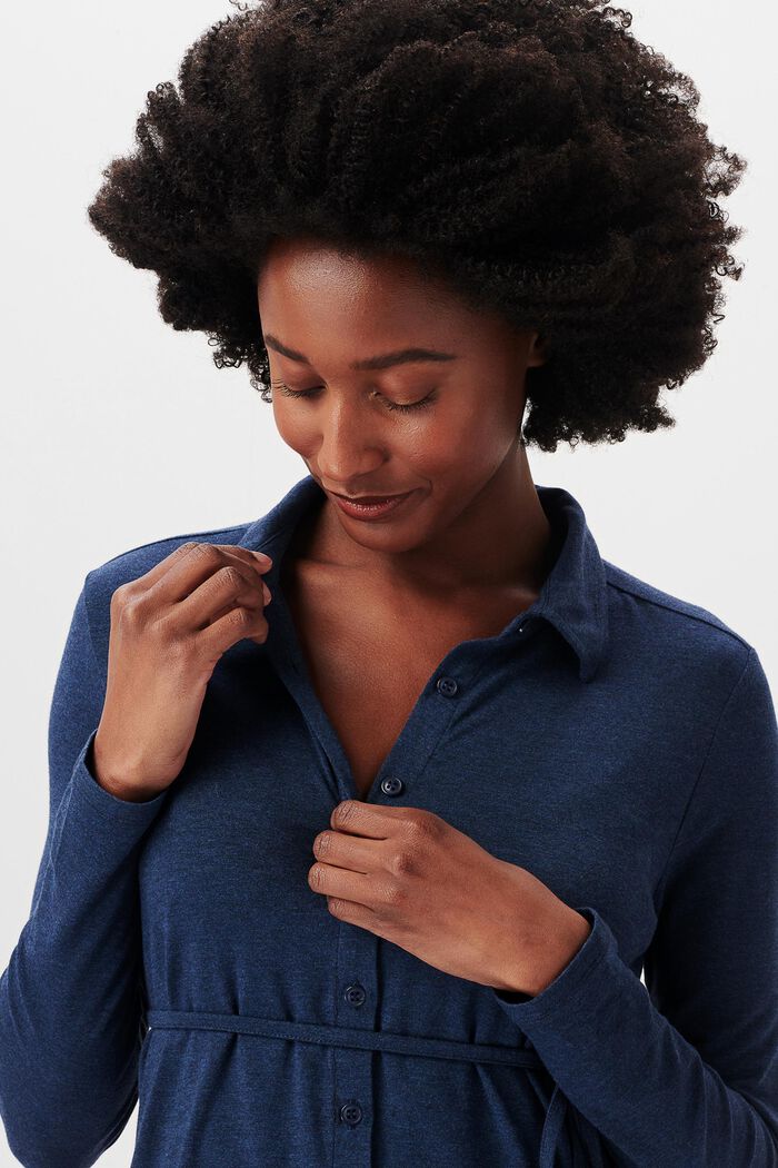 Jersey blouse met voedingsfunctie, DARK BLUE, detail image number 0