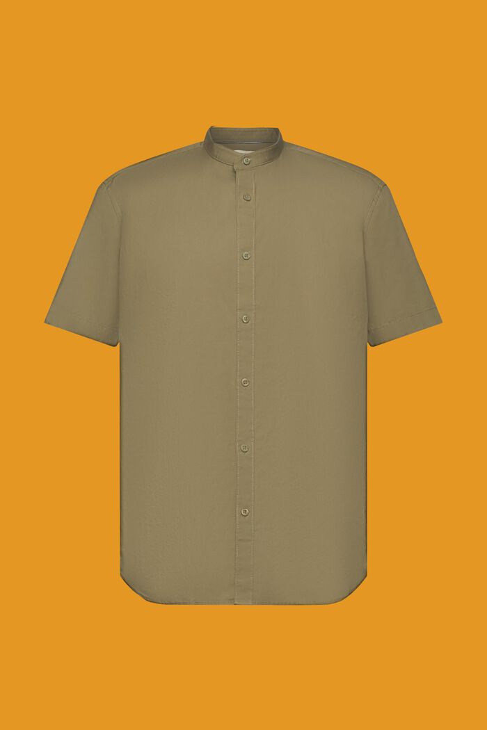 Overhemd van katoen met opstaande kraag, KHAKI GREEN, detail image number 5