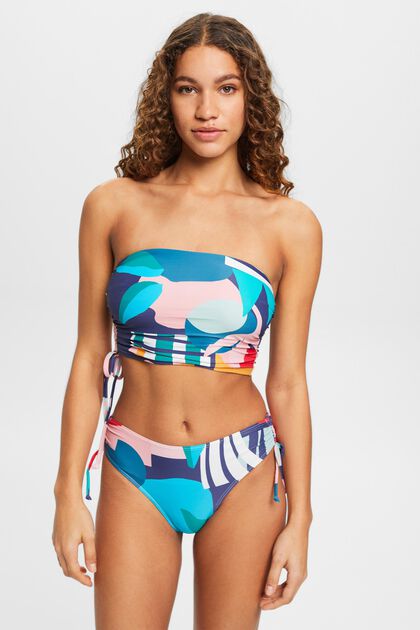 Bandeau-bikinitop met meerkleurige print
