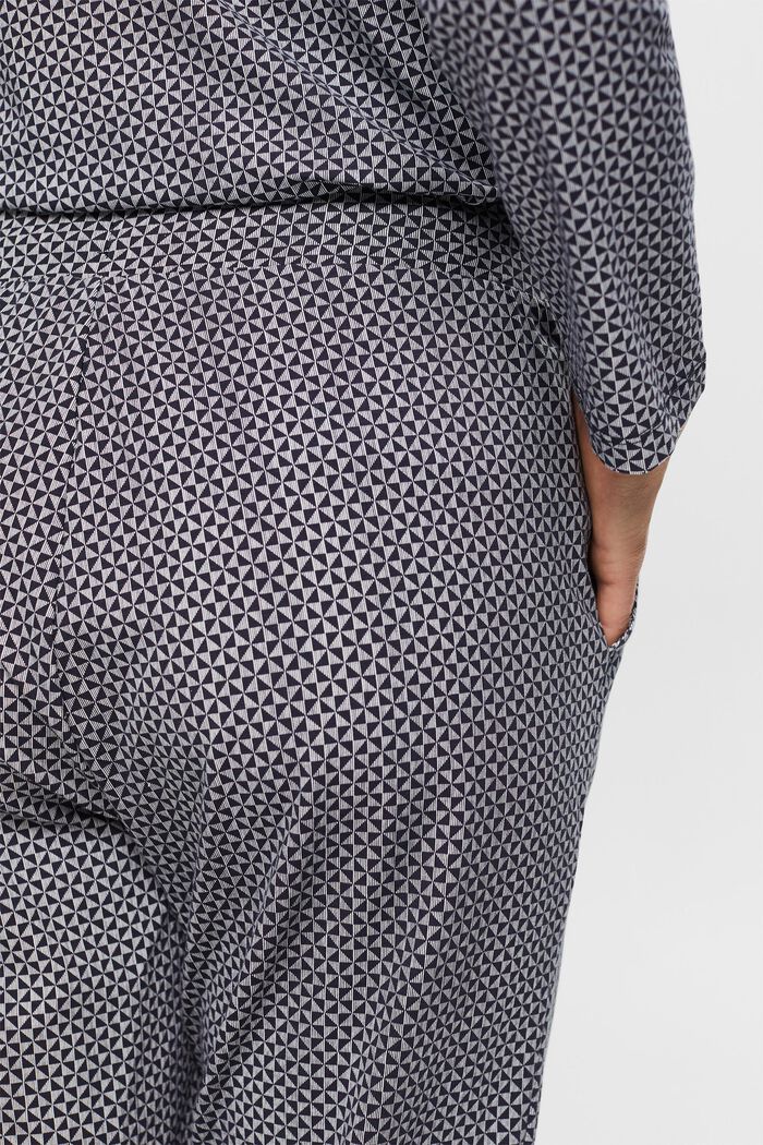 Jersey broek met print en kant, NAVY, detail image number 4
