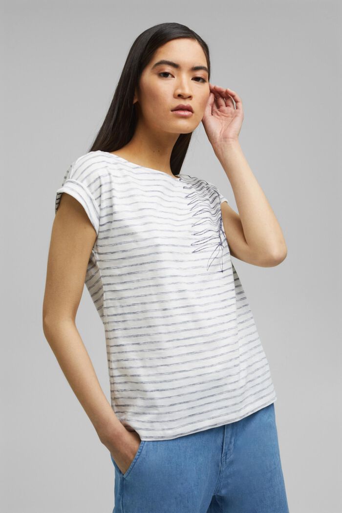 T-shirt à imprimé, 100 % coton biologique, OFF WHITE, detail image number 0