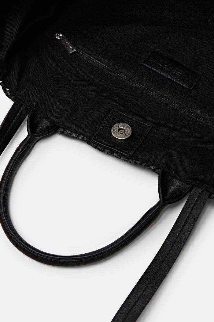 Grote gehaakte tas, BLACK, detail image number 3