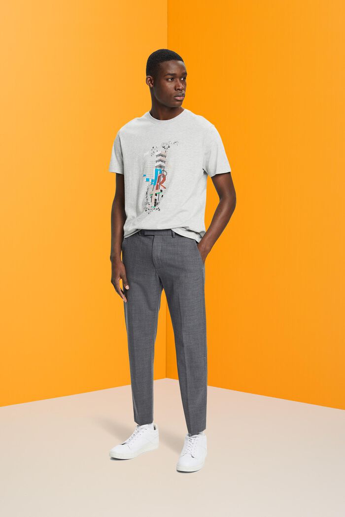 T-shirt de coupe Slim Fit à imprimé sur le devant, LIGHT GREY, detail image number 4