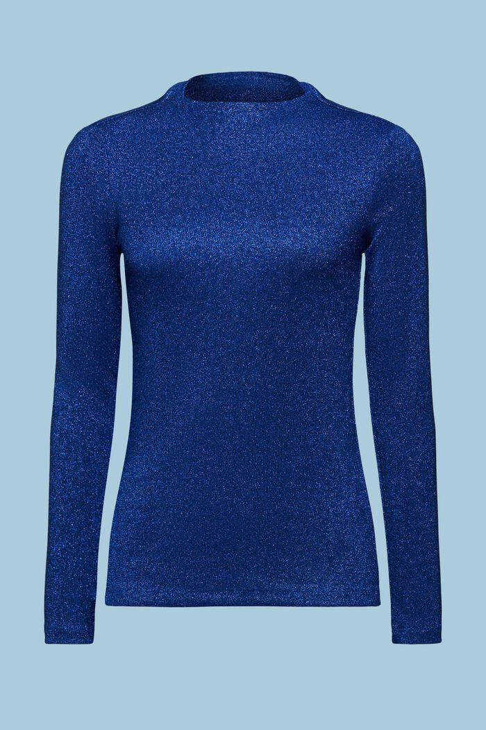 T-shirt scintillant à manches longues, BRIGHT BLUE, detail image number 6